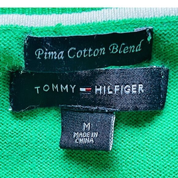 Tommy Hilfiger Pima Cotton Blend Kelly Green Sweater Size Medium - Picture 5 of 6